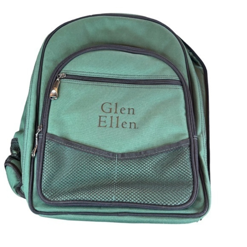 Picnic Time Green Backpack w/Insulated Bottle Holder Cutting Board Corkscrew etc